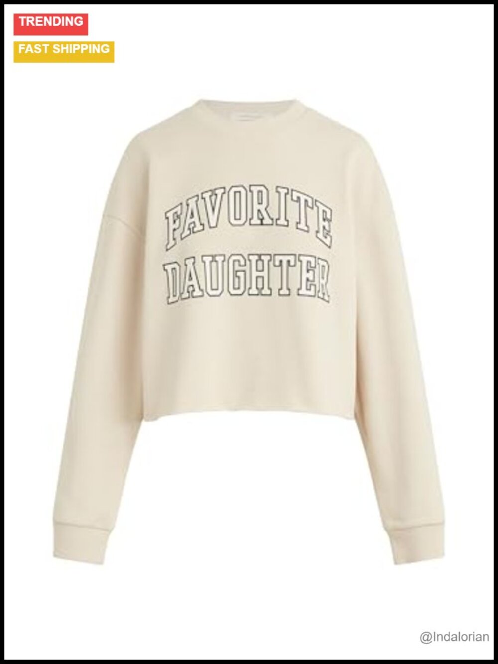 Cropped Collegiate Sweatshirt Oversize Relaxed Fit Crew Neck Long Sleeve